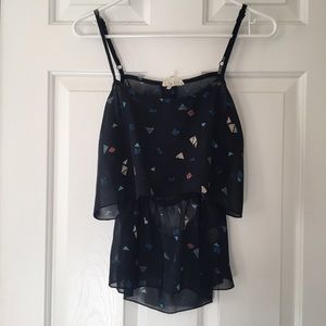 Backless blue summer tank