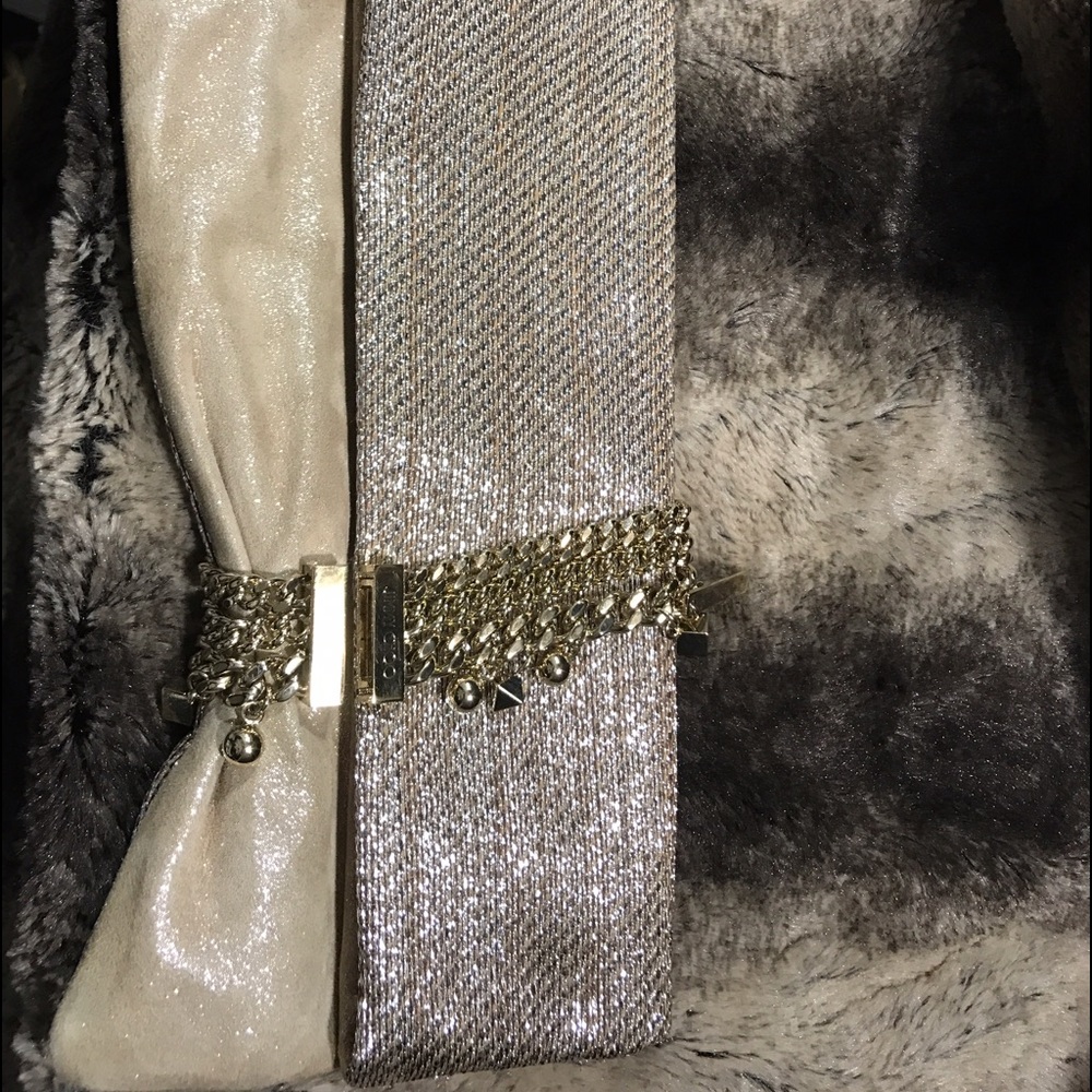 Jimmy Choo gold clutch