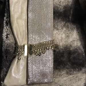 Jimmy Choo gold clutch