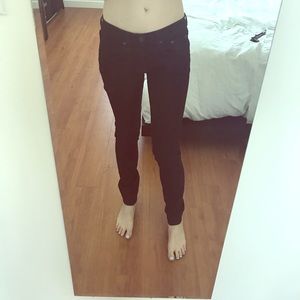 Rag and bone low rise skinny jeans in coal black
