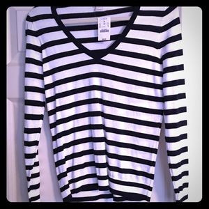 J Crew black and white striped sweater NWT