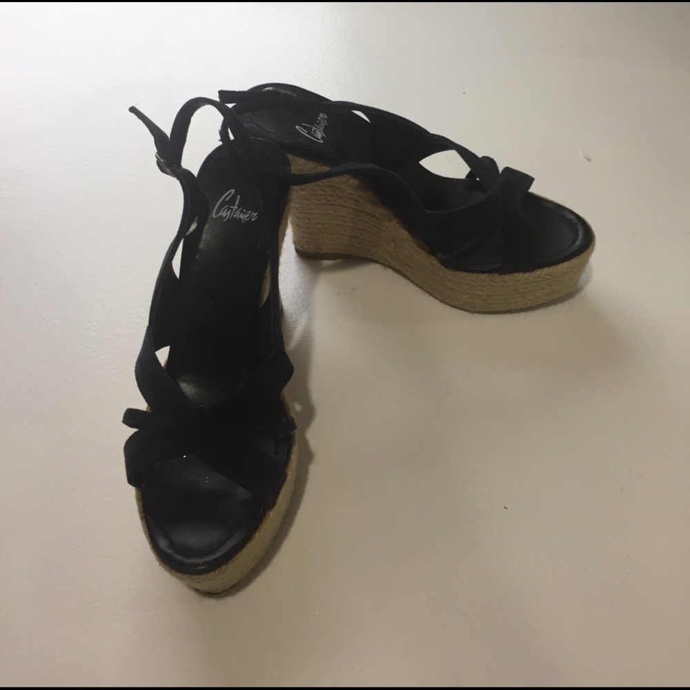 Catamer navy suede sling back espadrilles.