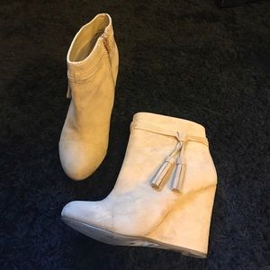 Beige Suede Booties