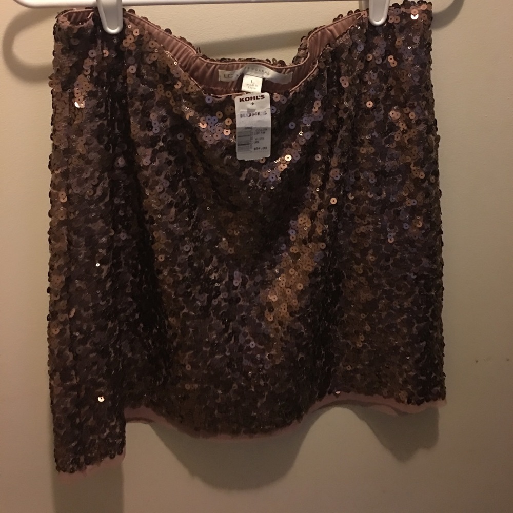 New Lauren Conrad bronze sequin skirt