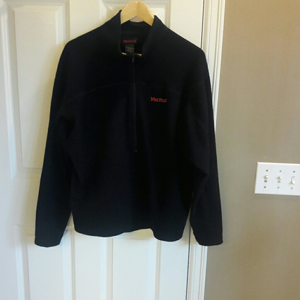 Marmot 1/2 Zip Men, Fleece Black Pullover Size XL
