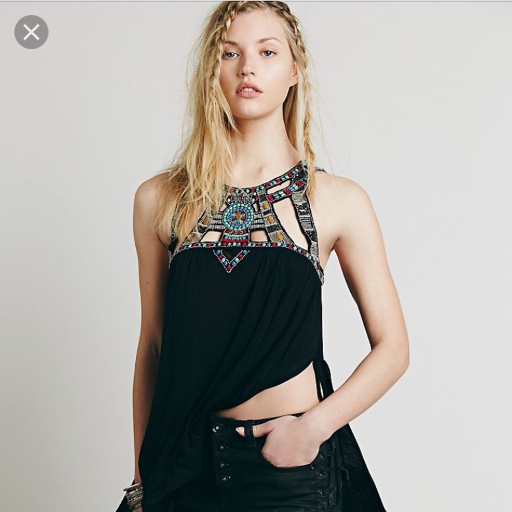 Gorgeous black Free People Vision Quest Tunic