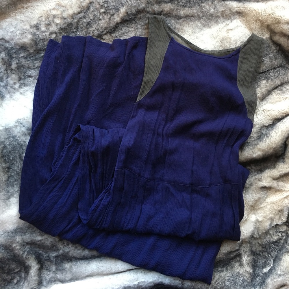 Full length navy dress