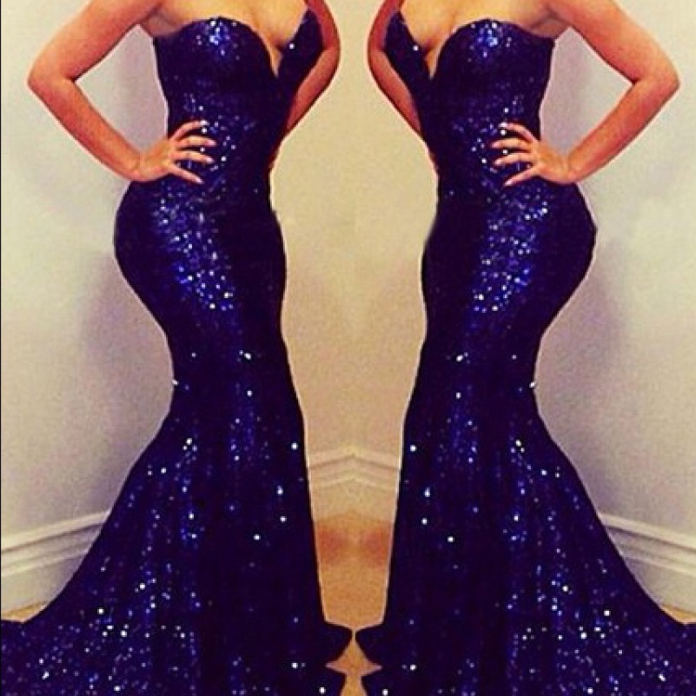 Blue sequence gown