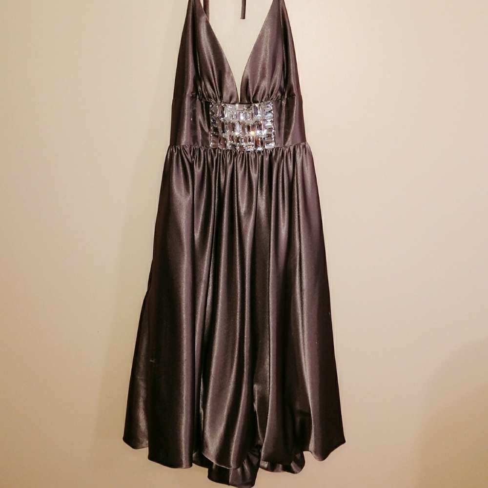 Cache silver dress, size 8