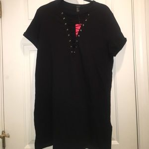 Black dress lace up forever 21