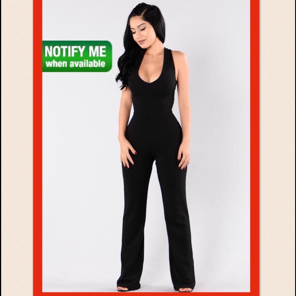 Black v neckline fashion nova jumpsuit