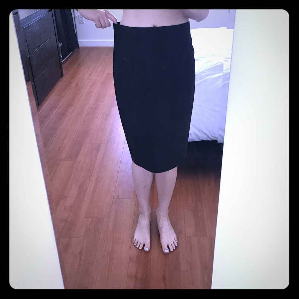 Zara black pencil skirt with gold zipper