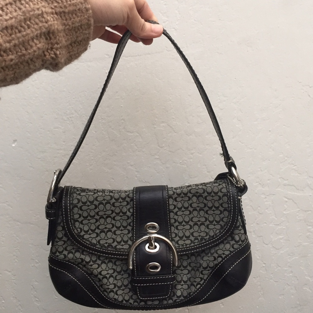 Coach Soho Mini Signature Flap Hobo Handbag