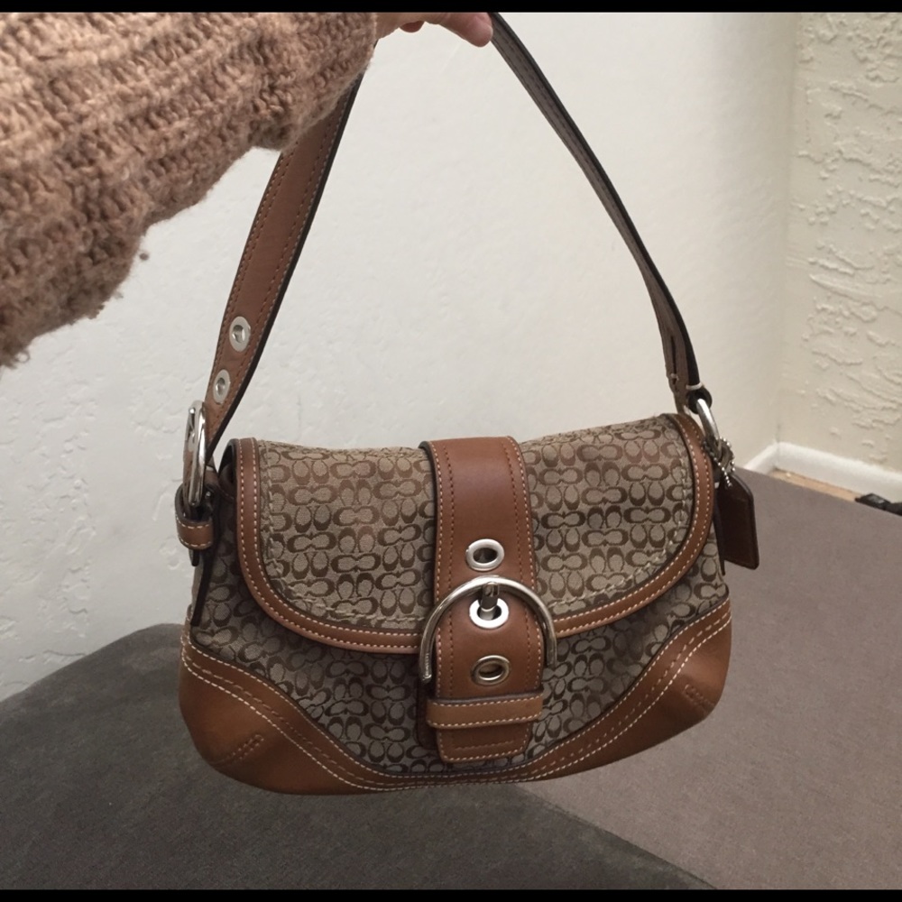 Authentic Coach Soho Mini Signature Flap Hobo bag