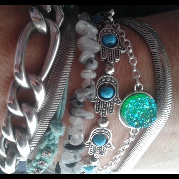 💟Seafoam Green/Blue Druzy Bracelet💟 - Picture 4 of 5