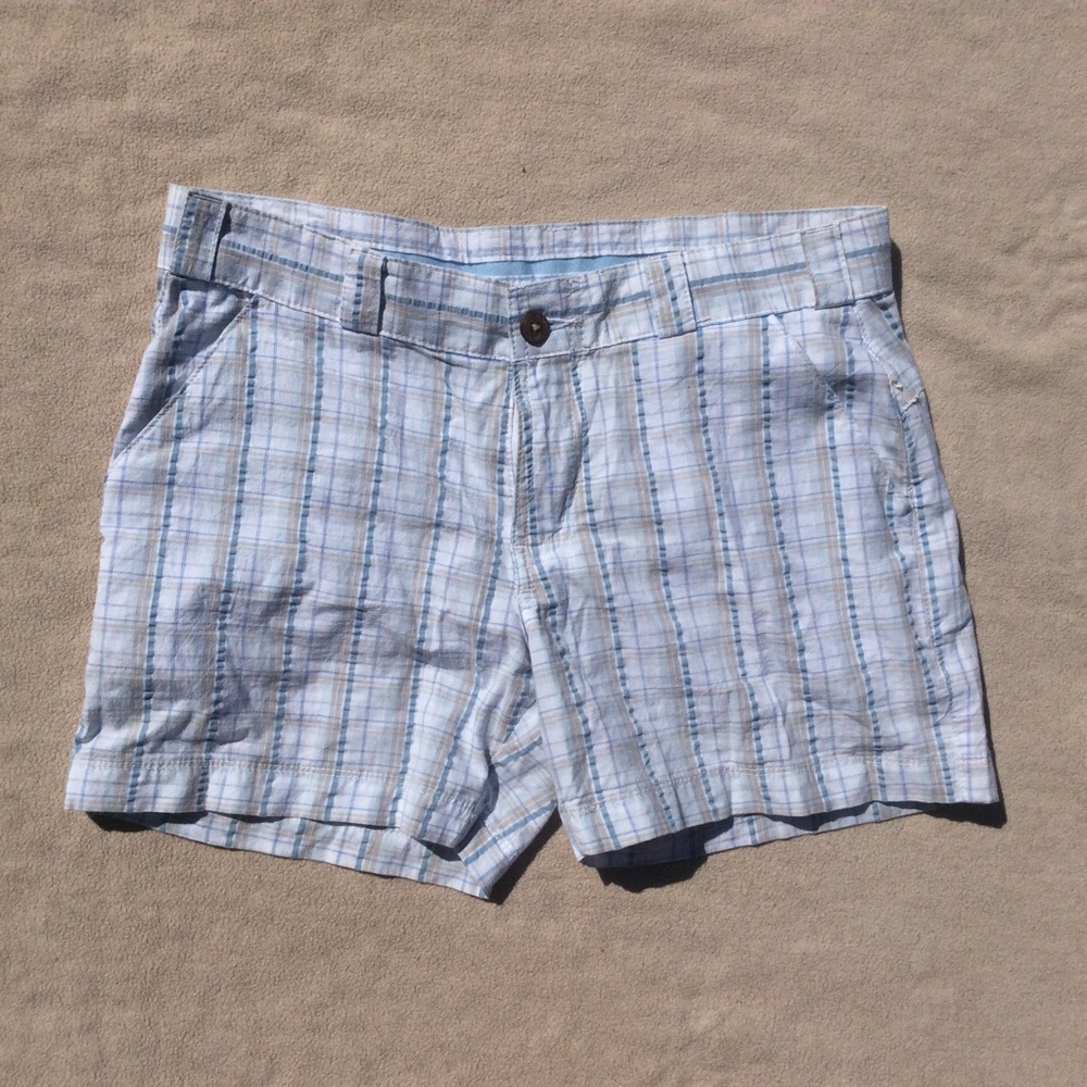 Plaid Blue and White Golf Shorts