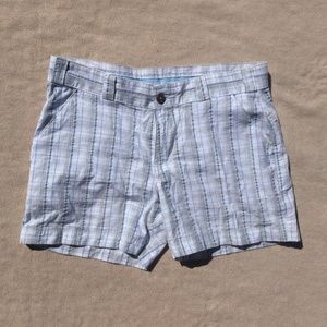 Plaid Blue and White Golf Shorts