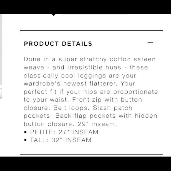 Ann Taylor Loft sateen leggings. - Picture 5 of 5