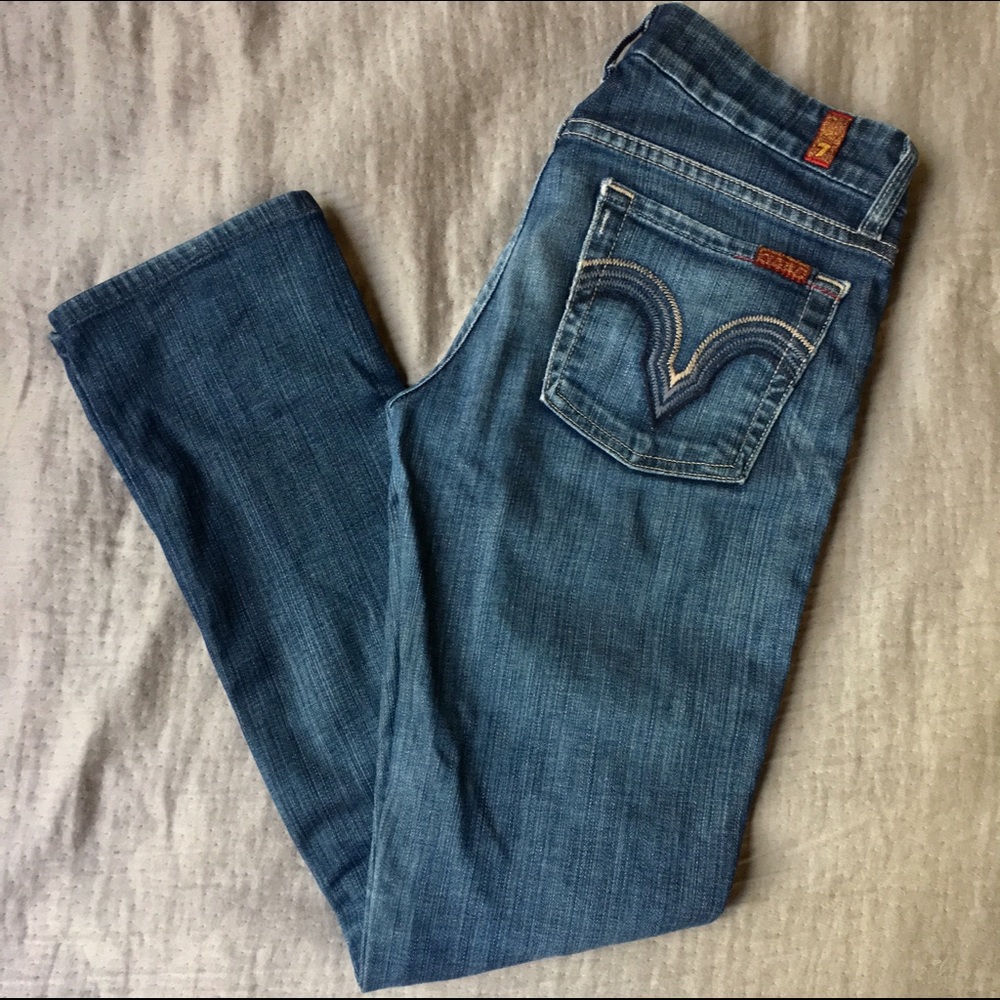 7 For All Mankind Dark Wash Straight Leg Jean (27)