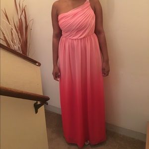 Peach/coral juniors formal dress