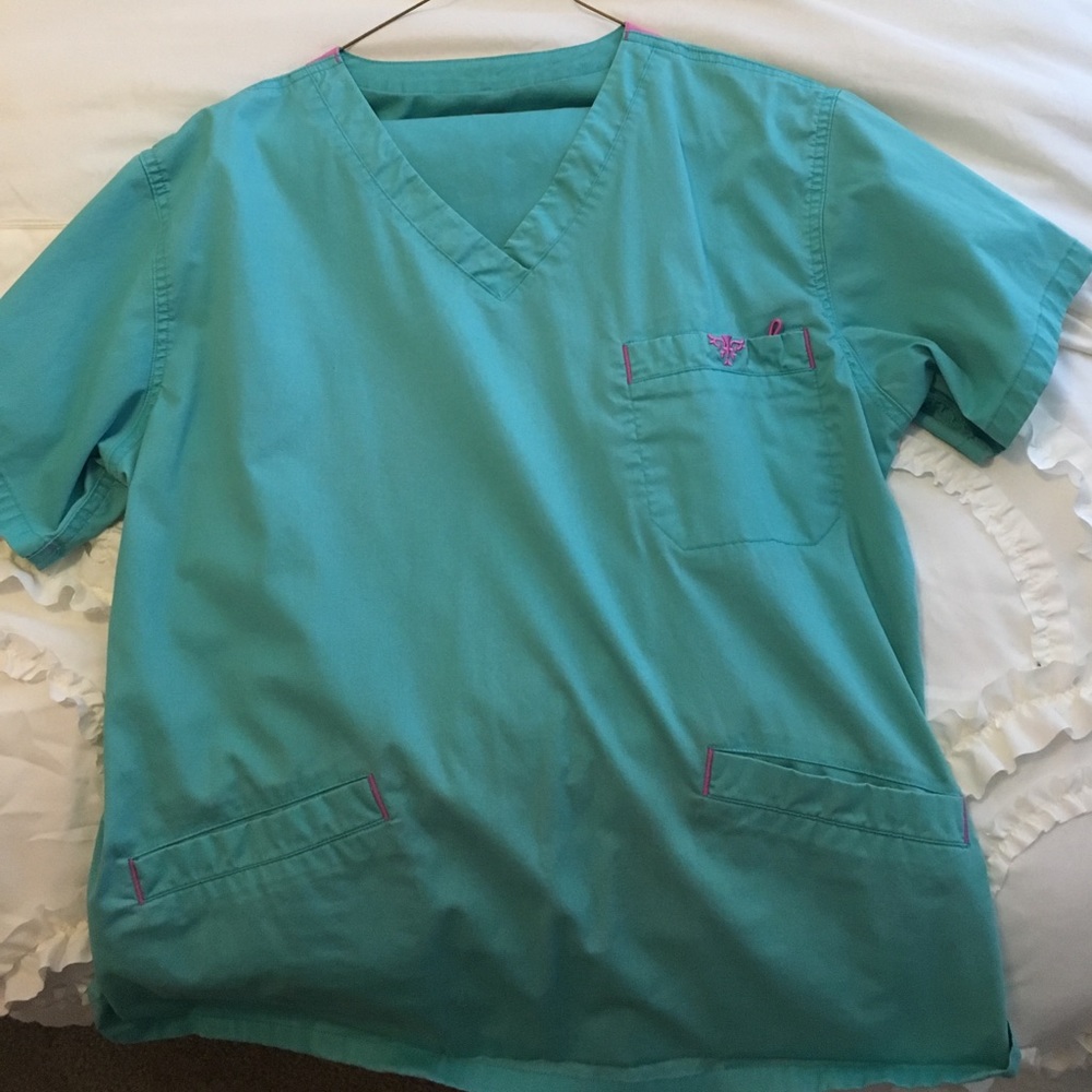 Turquoise med couture scrub set