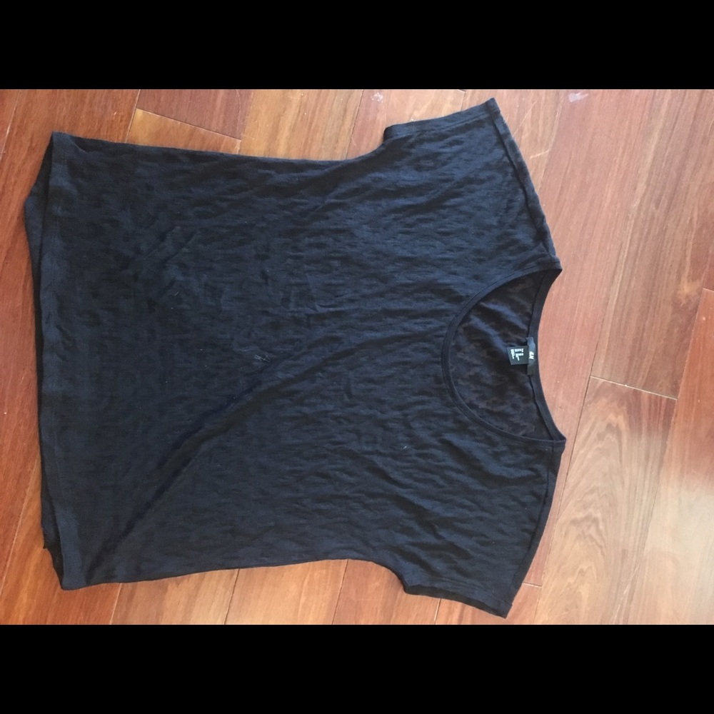 H&M black tribal print see through tshirt