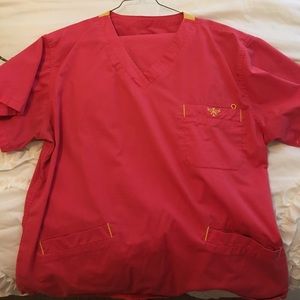 Hot pink med couture scrub set