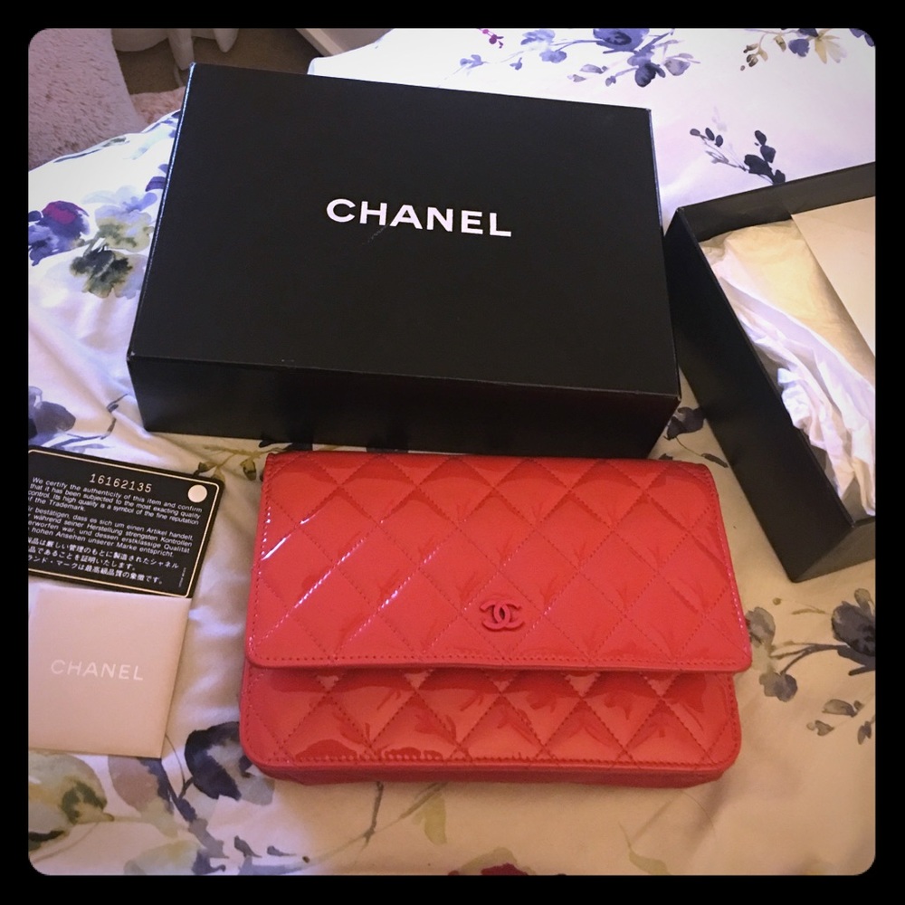 Authentic Chanel Woc Rose Fonce