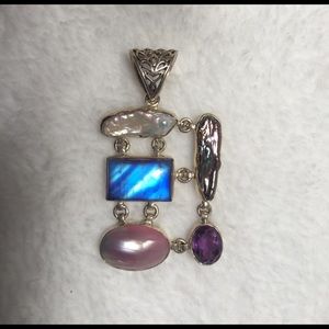 Semi Precious Stone & Sterling Silver Necklace