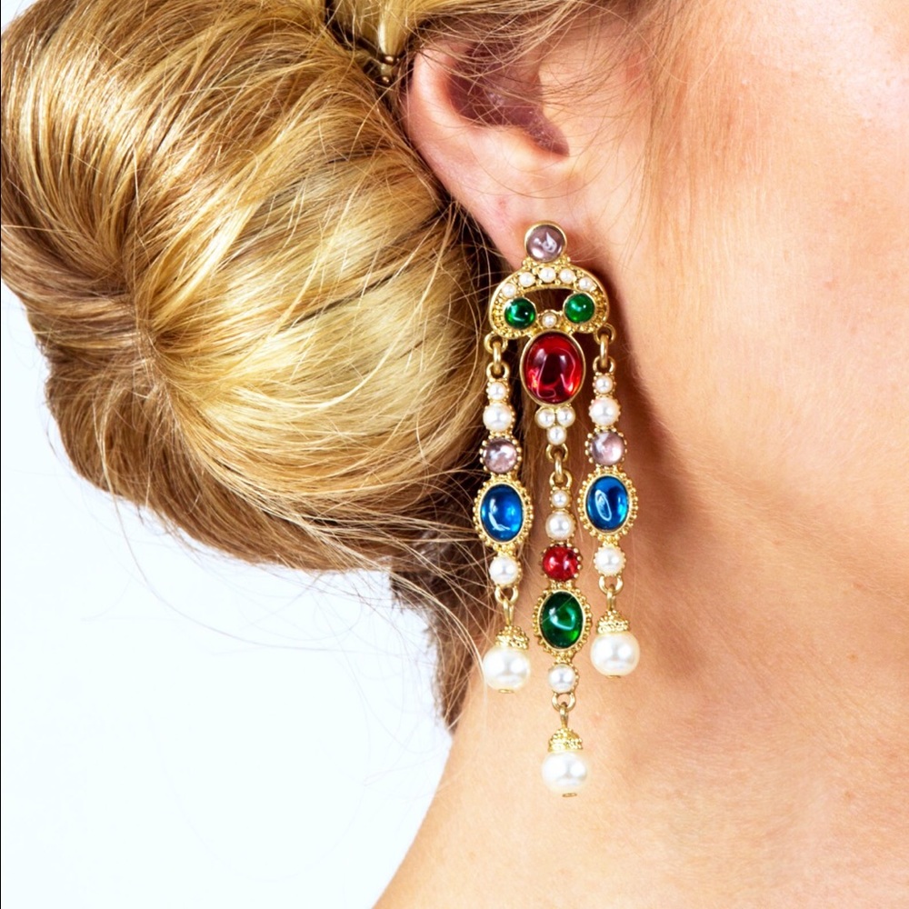 Beautiful Italian royal baroque long earrings