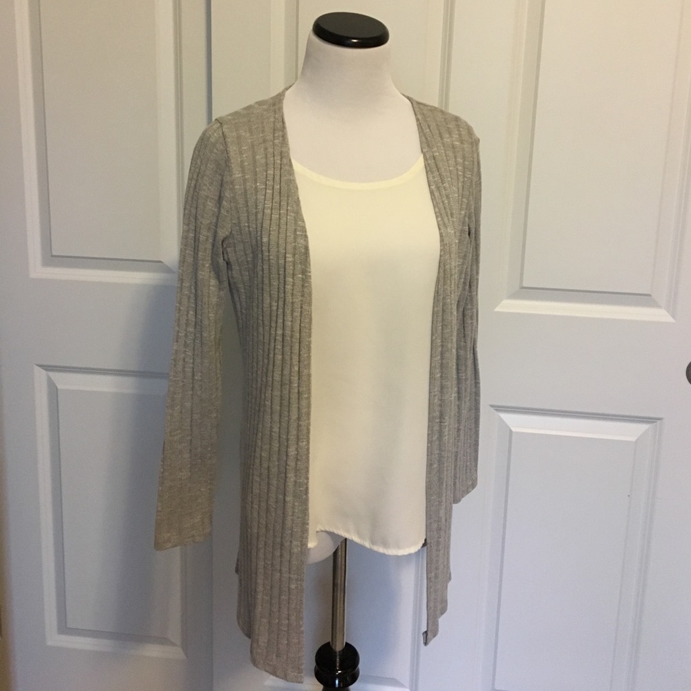Grey Ribbed Cardigan - Picture 2 of 4