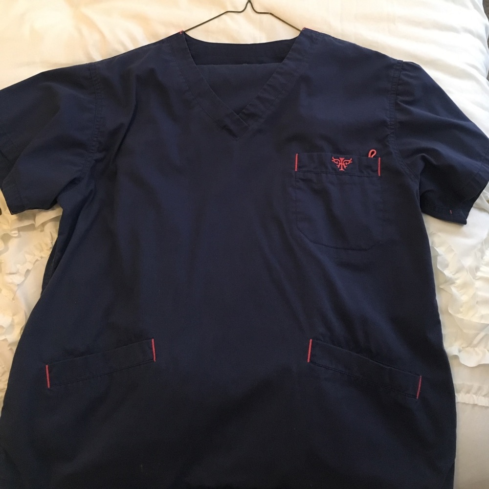 Navy med couture scrub set