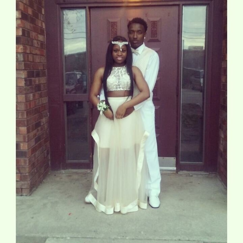 2 piece Prom Dress Nude/cream