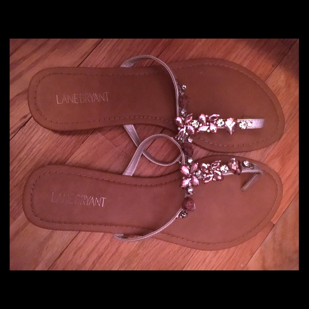 Pink Rhinestone Sandals Worn Twice