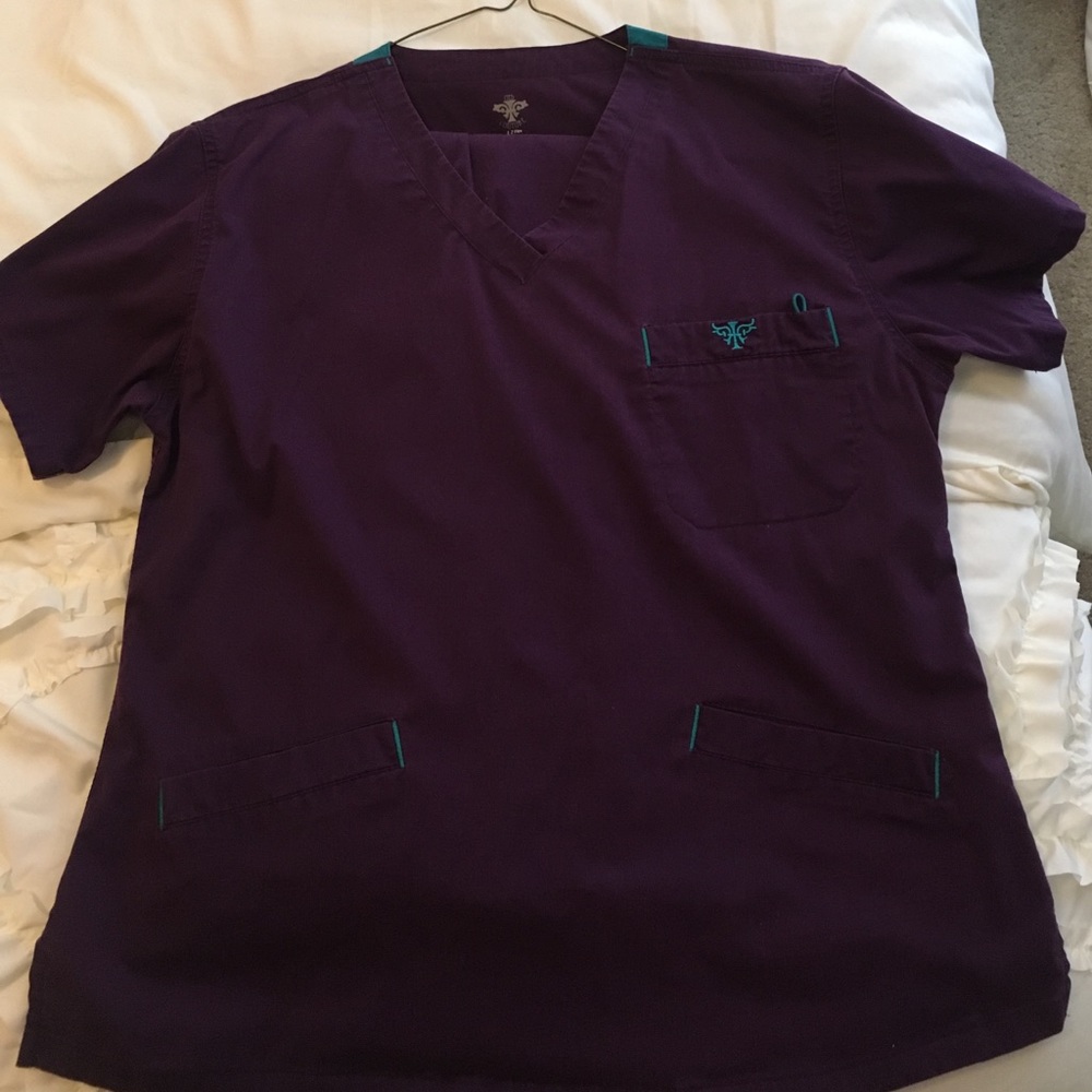 Dark purple med couture scrub set