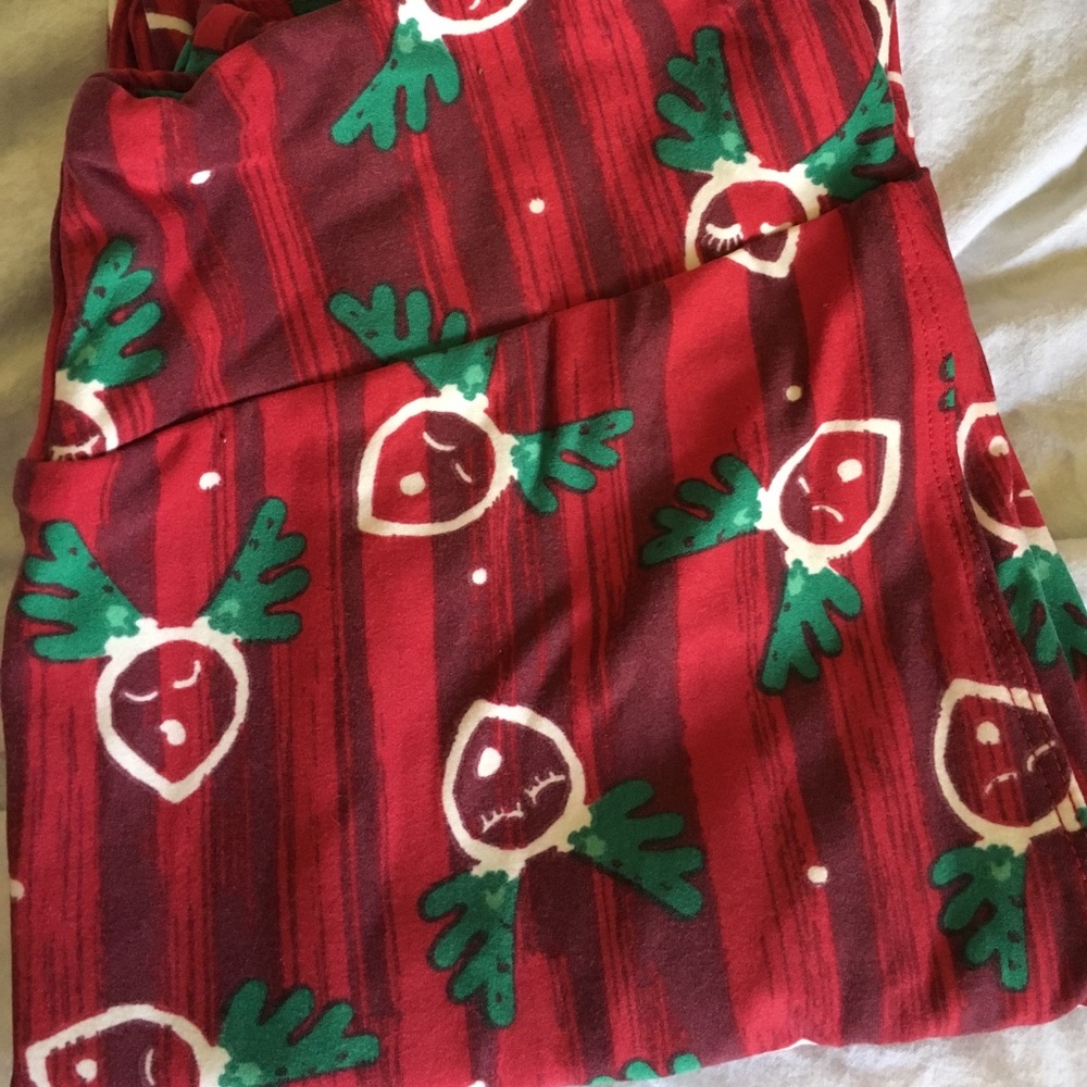 Lularoe one size Christmas reindeer leggings BN