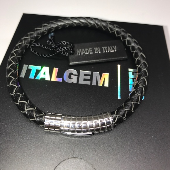 BRAIDED STEEL GRID CLASP BRACELET - Picture 2 of 4