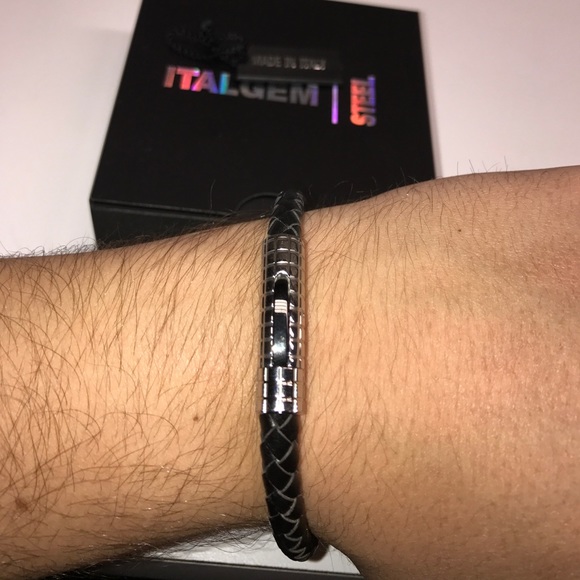 BRAIDED STEEL GRID CLASP BRACELET - Picture 4 of 4