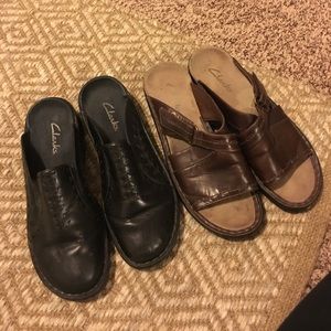 CLARKS mules/sandals 2 pairs WOMENS SIZE 8