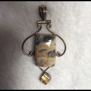 Semi Precious Stone & Sterling Silver Necklace