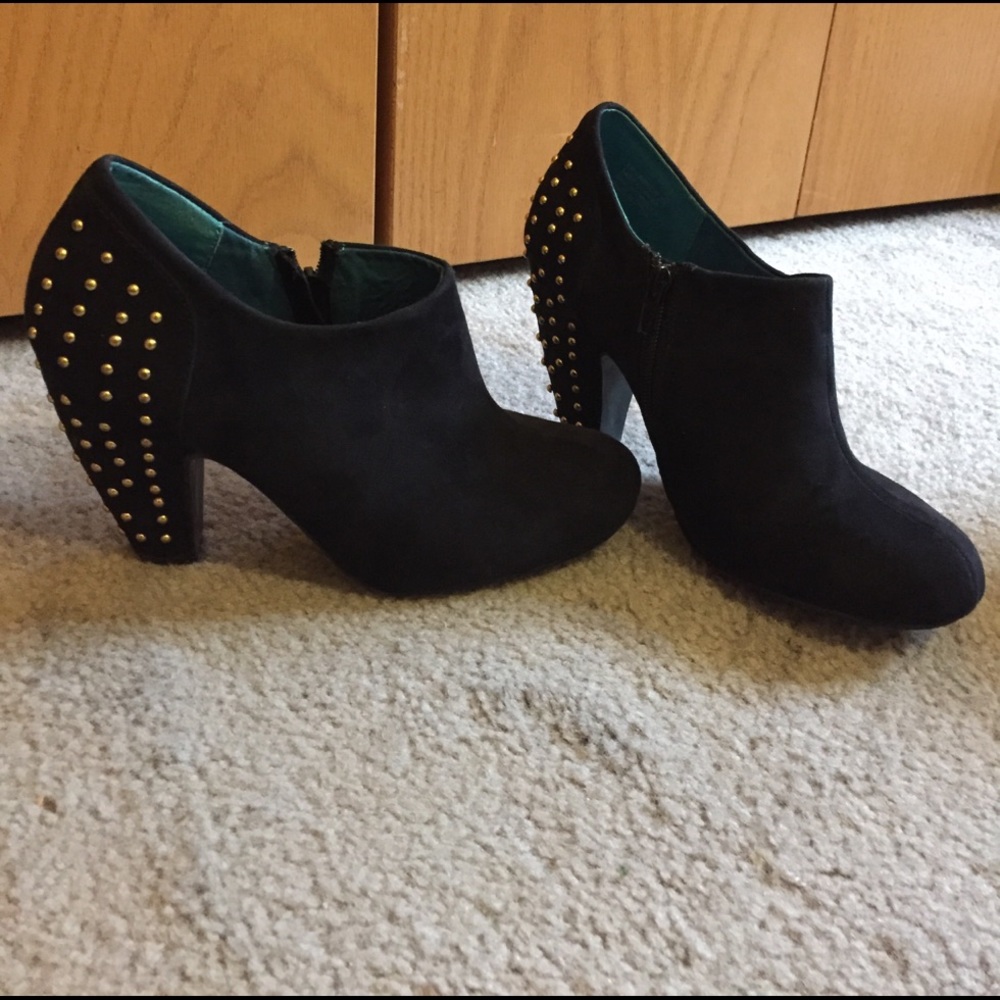 Studded heeled booties