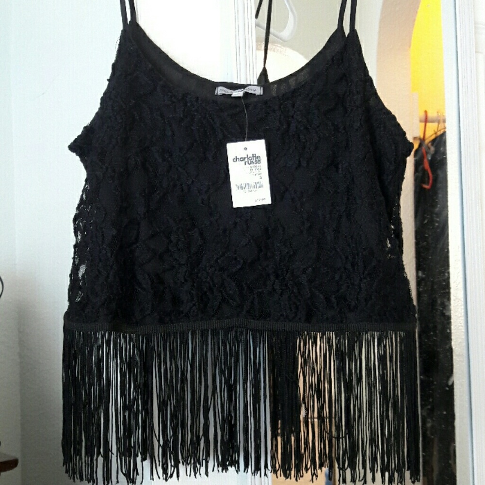 🔴Charlotte Russe Fringe Crop Top