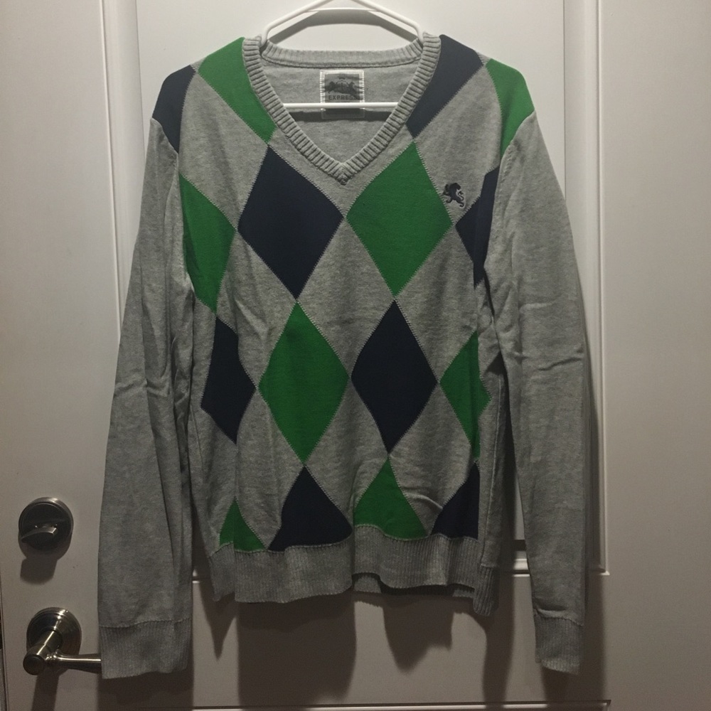 Express Argyle Men's Sweater Size M