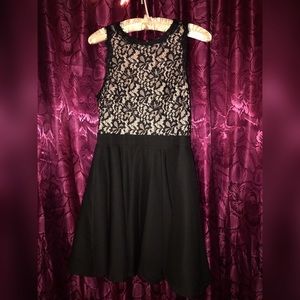Black and nude lace dress