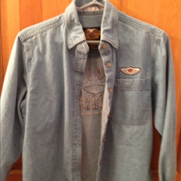 Harley Davidson long sleeved butted short - Picture 1 of 3