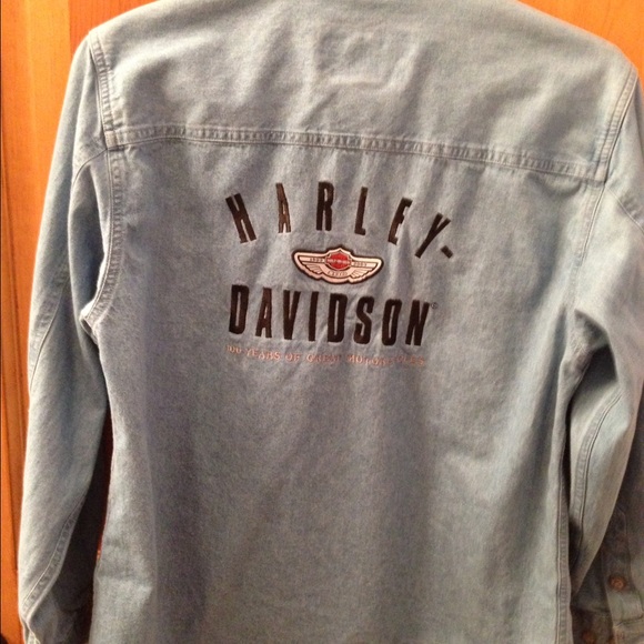 Harley Davidson long sleeved butted short - Picture 2 of 3