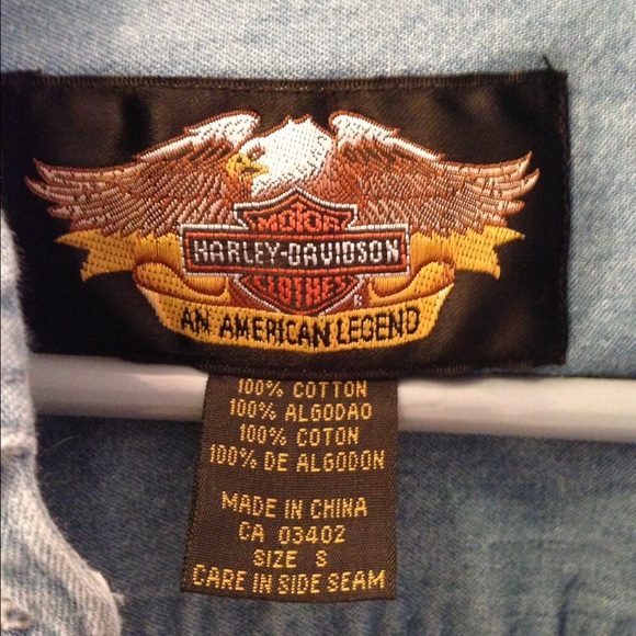 Harley Davidson long sleeved butted short - Picture 3 of 3