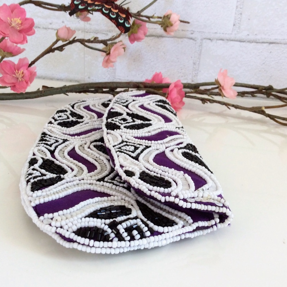 🌸K.C. MALHAN Beaded sequin clutch - Picture 4 of 6