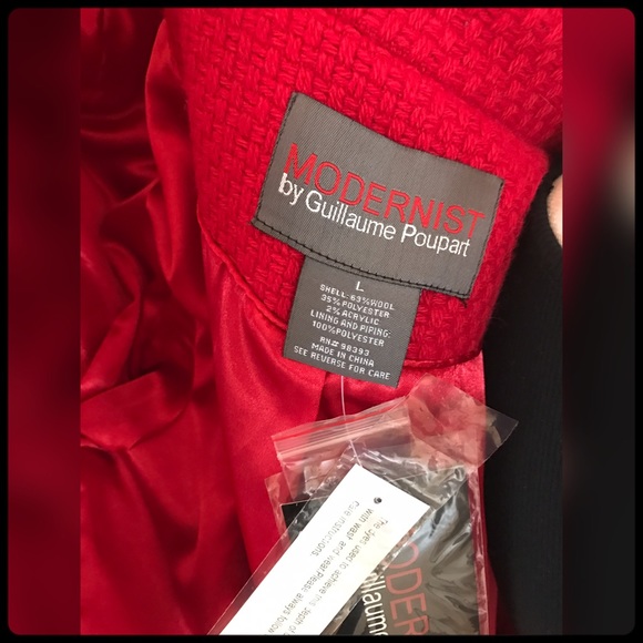 ✨🆕❤ ❄️NWT- TRUE RED WOOL BLEND PEACOAT❄️✨❤️ - Picture 2 of 4