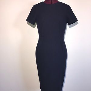 Fitted Midi Dress Navy Made for Impulse
